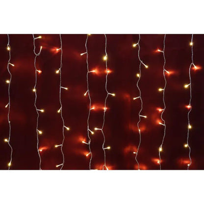 Instalatie perdea lumini digitala Craciun, Hoff, 720 LED-uri, lumina alba calda, 2.8 x 2.8 m, IP44, controler