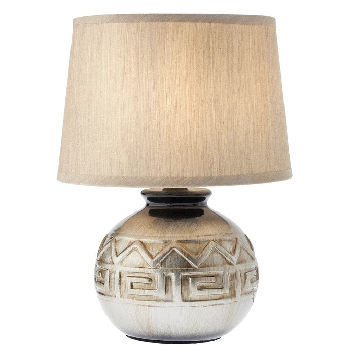 Veioza Mya, 1 x E27, argintiu cu patina bronz + maro, modern