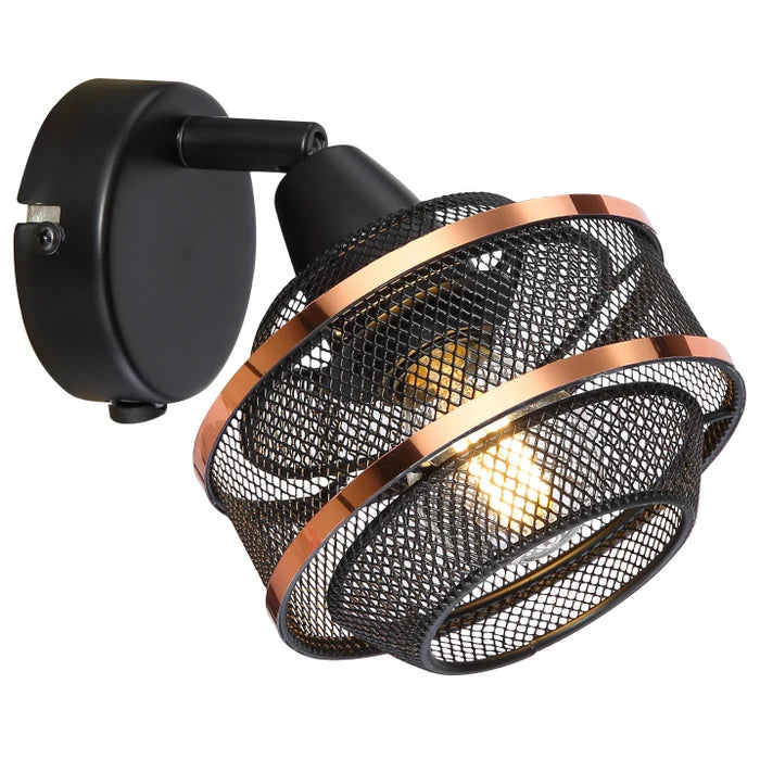 Aplica Bellona, 1 x E14, negru + auriu, modern