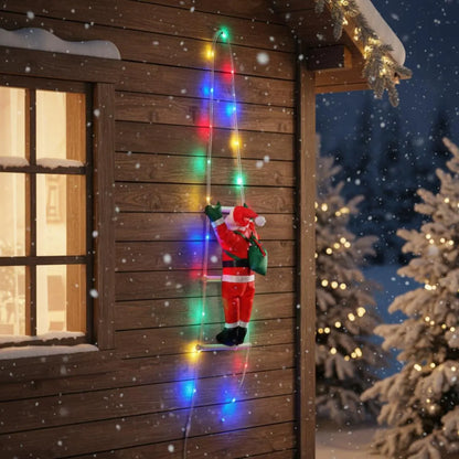 Decoratiune Mos Craciun pe scara exterior