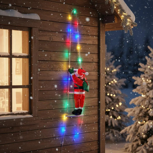 Decoratiune Mos Craciun pe scara exterior