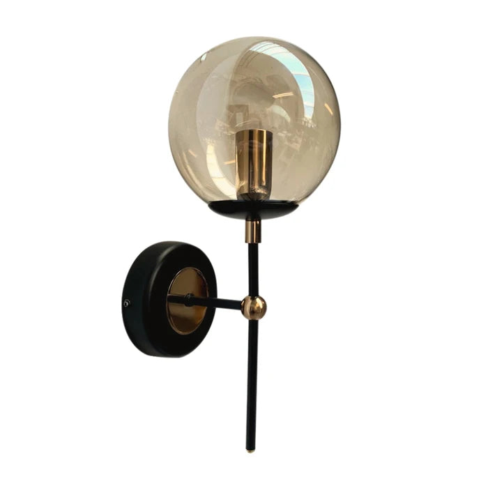 Aplica Arms, 1 x E14, negru + ambra, modern