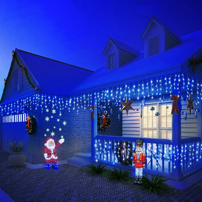 Instalatie Turturi Craciun Hoff, 480 LED-uri, lumina albastra, 11,2 x 0,5 m, interior / exterior