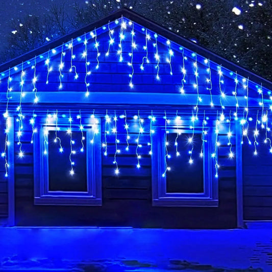 Instalatie Turturi Craciun Hoff, 480 LED-uri, lumina albastra, 11,2 x 0,5 m, interior / exterior