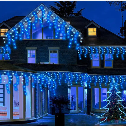 Instalatie Turturi Craciun Hoff, 480 LED-uri, lumina albastra, 11,2 x 0,5 m, interior / exterior
