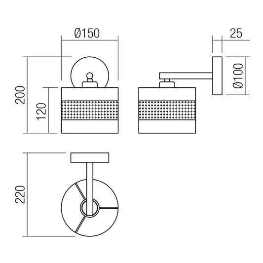 Aplica Flint, 1 x E27, negru, modern