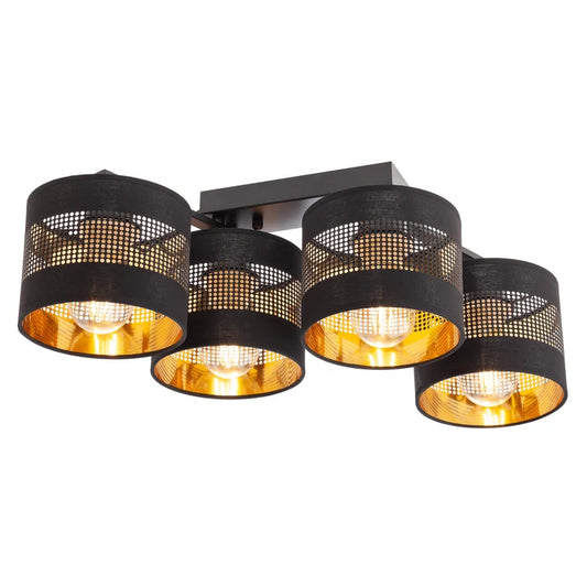 Lustra Flint, 4 x E27, negru, modern