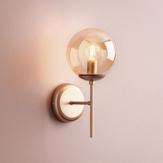 Aplica Mundi, 1 x E14, champagne mat + ambra, modern