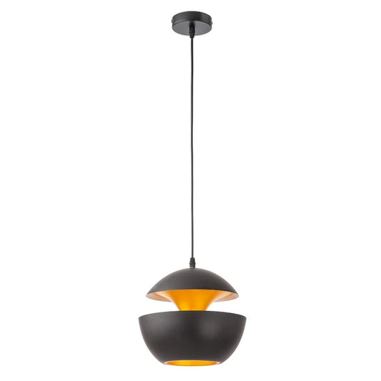 Pendul Lampu, 1 x E27, negru + auriu, modern