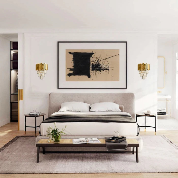 Aplica Charmant, 2 x E14, aurie cu decoratiuni transparente, clasic