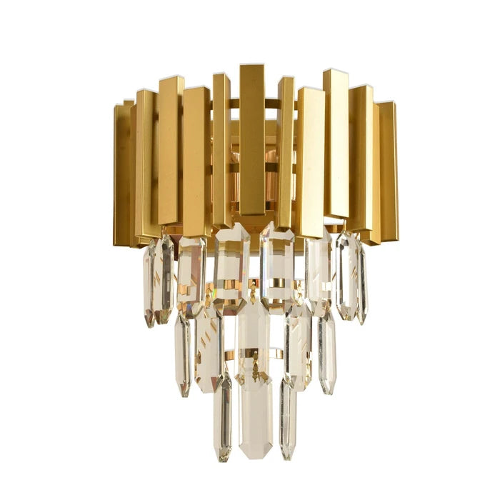 Aplica Charmant, 2 x E14, aurie cu decoratiuni transparente, clasic