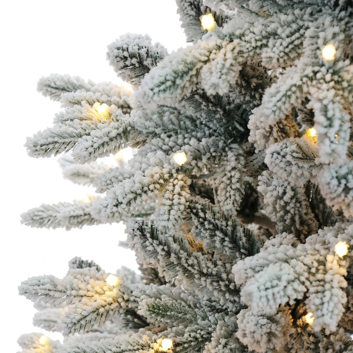 Brad artificial de Craciun, Hoff Snow, 350 LED-uri cu lumina alb calda, 210 cm