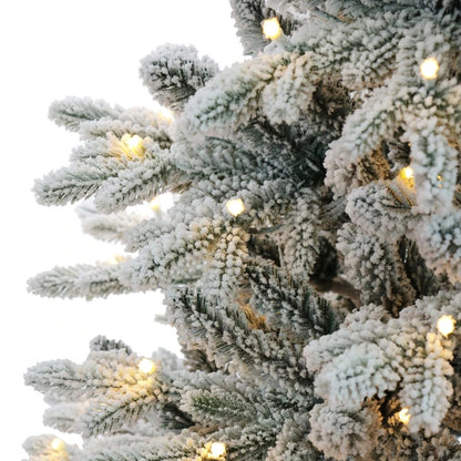 Brad artificial de Craciun, Hoff Snow, 350 LED-uri cu lumina alb calda, 210 cm