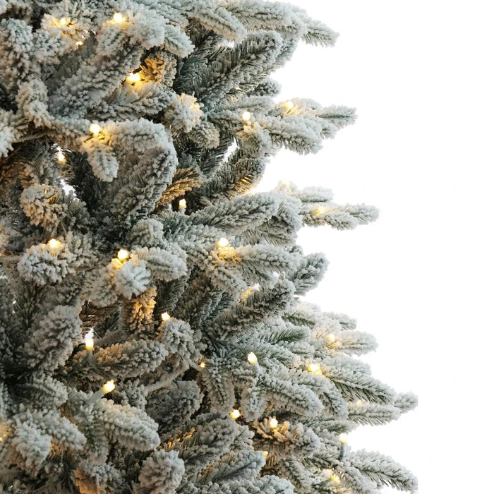 Brad artificial de Craciun, Hoff Snow, 350 LED-uri cu lumina alb calda, 210 cm