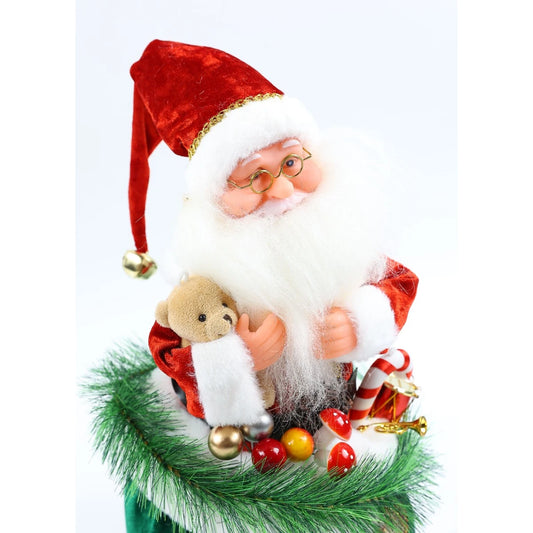Figurina Mos Craciun in sac, Hoff, functie muzicala, alimentare baterii, H 35 cm