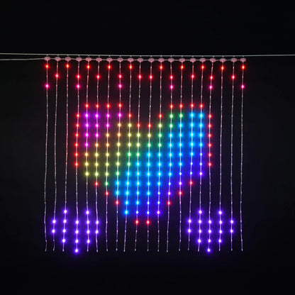 Instalatie turturi Craciun, smart, Hoff iDeal, 400 LED-uri RGB, 2 x 2 m, aplicatie iDeal LED, control digital al culorilor, interior / exterior