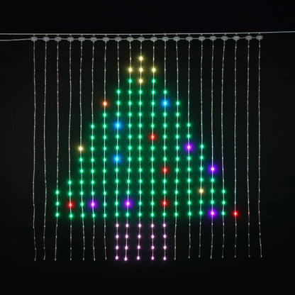 Instalatie turturi Craciun, smart, Hoff iDeal, 400 LED-uri RGB, 2 x 2 m, aplicatie iDeal LED, control digital al culorilor, interior / exterior
