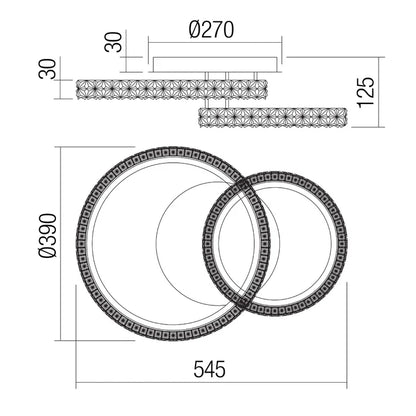 Plafoniera LED Rhea, 42 W, 2944 lm, lumina calda / neutra / rece, auriu mat, modern