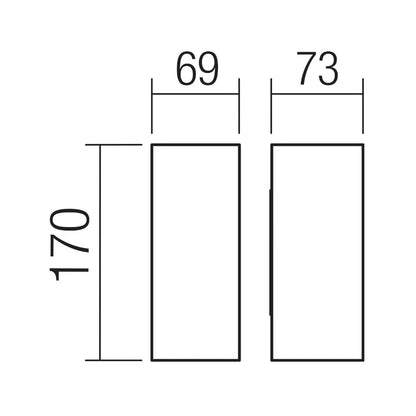 Aplica exterior cu LED Sonny, 2 x 5 W, lumina calda / neutra, gri, modern