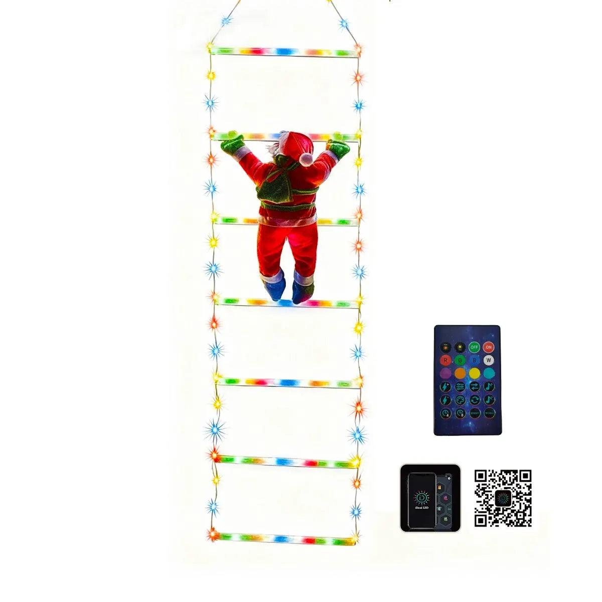 Decoratiune Mos Craciun pe scara, smart