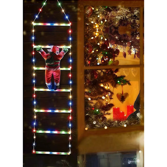 Decoratiune Mos Craciun pe scara, smart