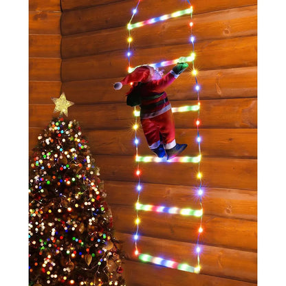 Decoratiune Mos Craciun pe scara, smart