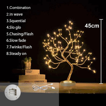 Decoratiune Craciun Copac, Hoff, 108 microLED-uri, lumina calda, H 45 cm, alimentare baterii / USB