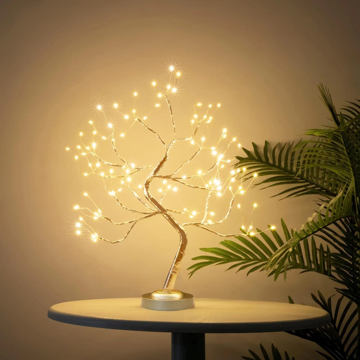 Decoratiune Craciun Copac, Hoff, 108 microLED-uri, lumina calda, H 45 cm, alimentare baterii / USB