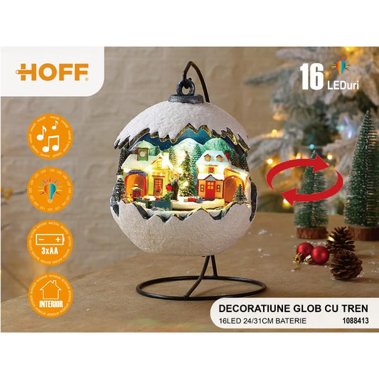 Decoratiune Craciun glob cu tren