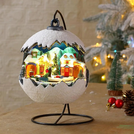 Decoratiune Craciun glob cu tren