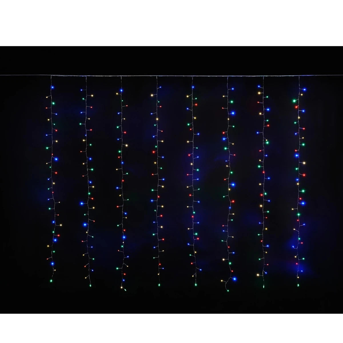 Instalatie Perdea Craciun, Hoff, 280 microLED-uri, lumina multicolora, 2.1 x 1.7 m, IP44, interior / exterior