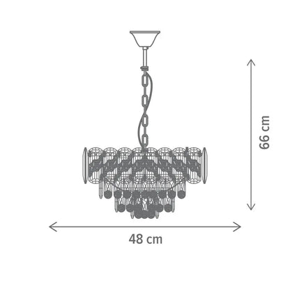 Candelabru Glamour, 10 x E14, crom, clasic