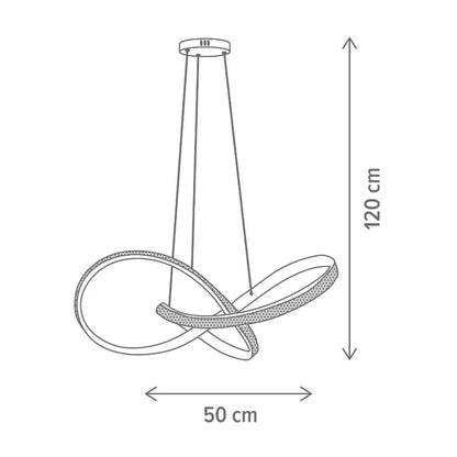 Pendul LED Glazed, 40 W, 2965 lm, lumina neutra, auriu, modern