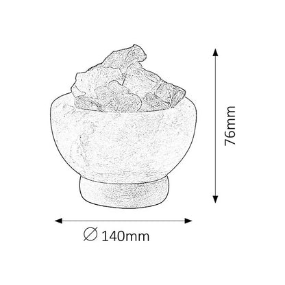 Veioza de sare Fuji, 1 x E14, 15 W, portocaliu, modern