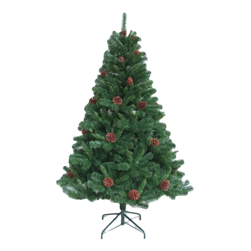 Brad artificial, cu conuri decorative, inaltime 180 cm, verde