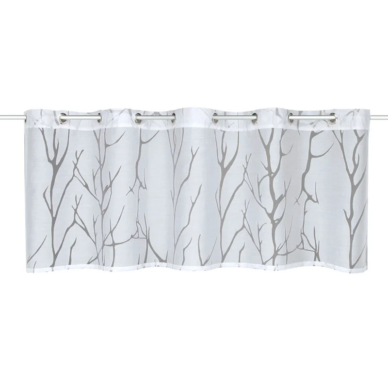 Perdea bucatarie 45 x 135 cm, Matteo cu inele, alb