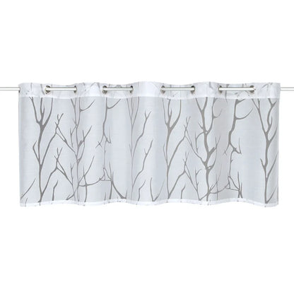 Perdea bucatarie 45 x 135 cm, Matteo cu inele, alb