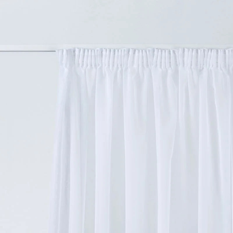 Perdea din voal 300 x 245 cm, model uni, cu rejansa, alb