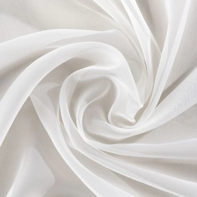 Perdea din voal 300 x 245 cm, model uni, cu rejansa, alb