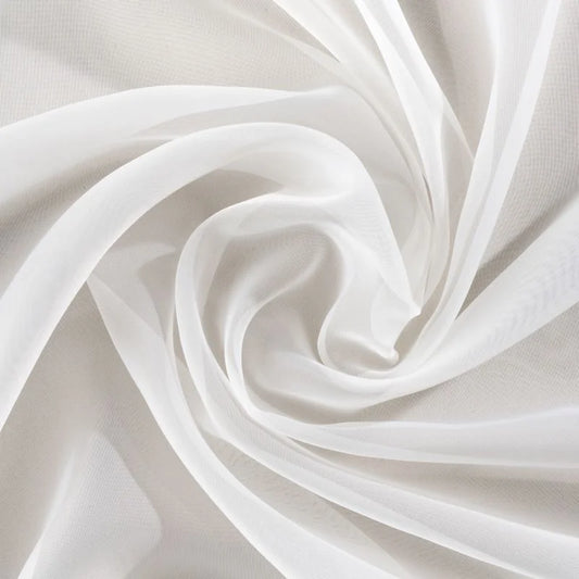 Perdea din voal 600 x 245 cm, model uni, cu rejansa, alb