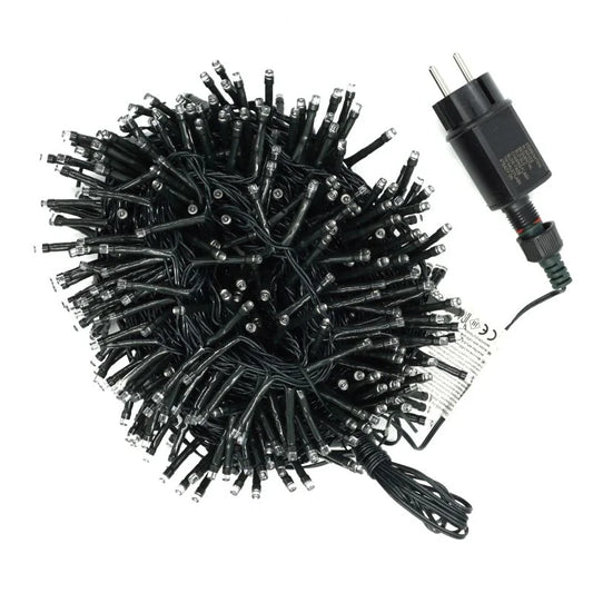 Instalatie de Craciun, tip sir, 500 LED-uri, lungime 25 m, lumina alb rece