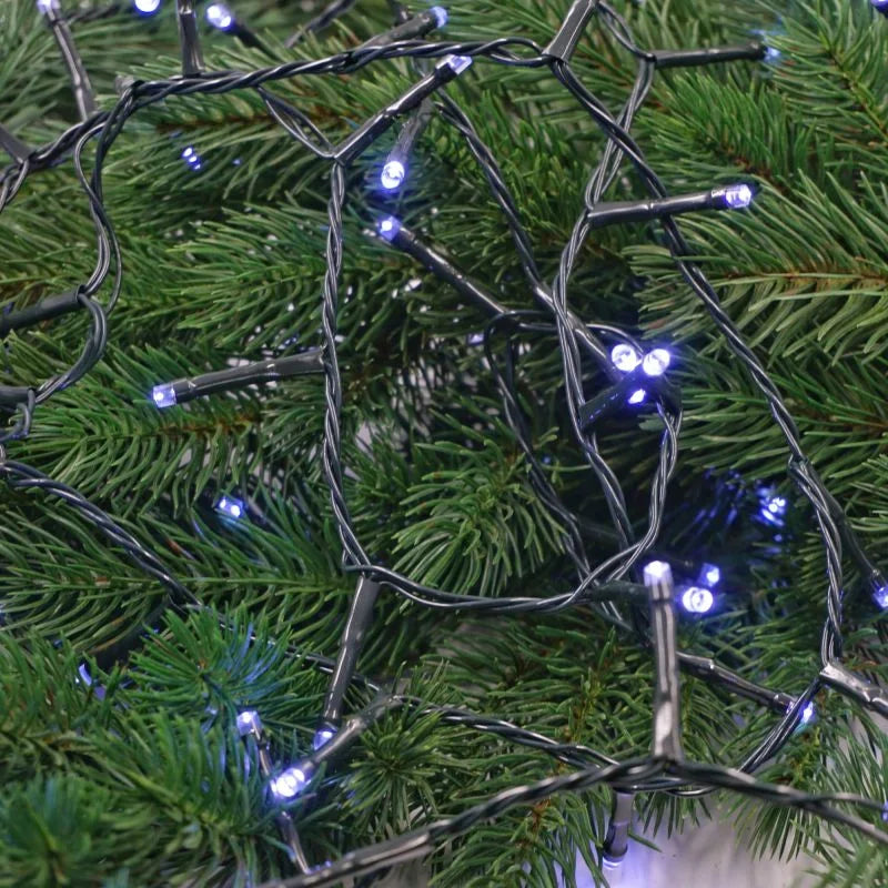 Instalatie de Craciun, tip sir, 500 LED-uri, lungime 25 m, lumina alb rece