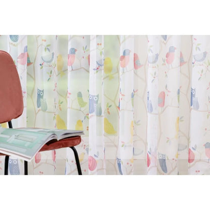 Perdea copii 300 x 245 cm Owl, model bufnite, cu rejansa, multicolor
