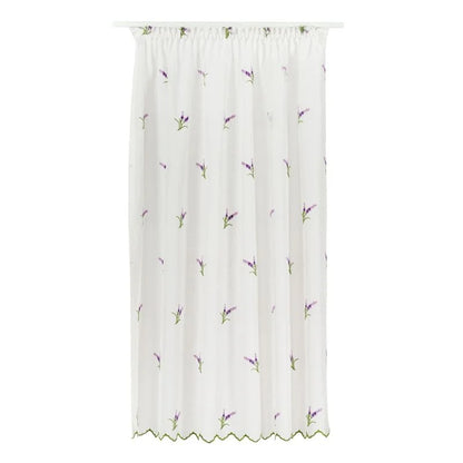 Perdea bucatarie 140 x 160 cm Agata, cu rejansa, alb/mov