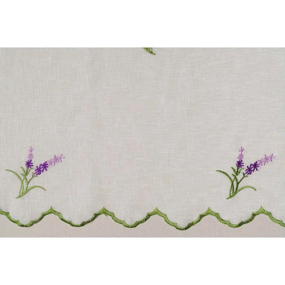 Perdea bucatarie 140 x 160 cm Agata, cu rejansa, alb/mov