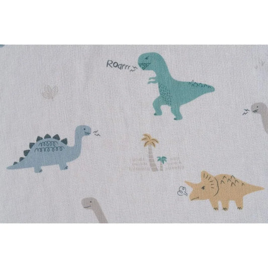 Perdea copii 300 x 245 cm Dino, model animale, cu rejansa, alb
