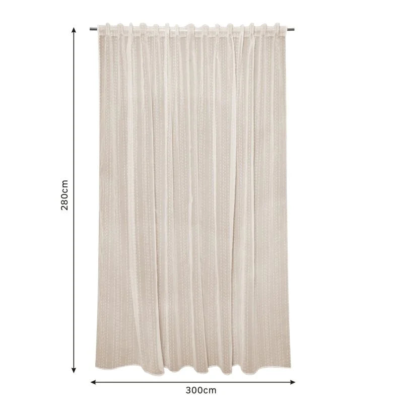 Perdea 300 x 280 cm Inspire Livia Paper 2, model uni, cu rejansa si bride, bej
