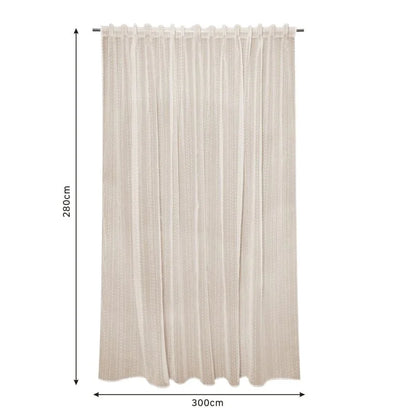 Perdea 300 x 280 cm Inspire Livia Paper 2, model uni, cu rejansa si bride, bej