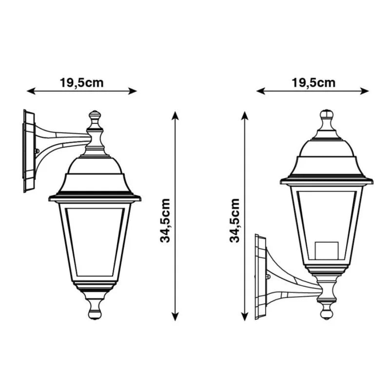 Aplica exterior Sima, 1 x E27, 25 W, IP44, negru