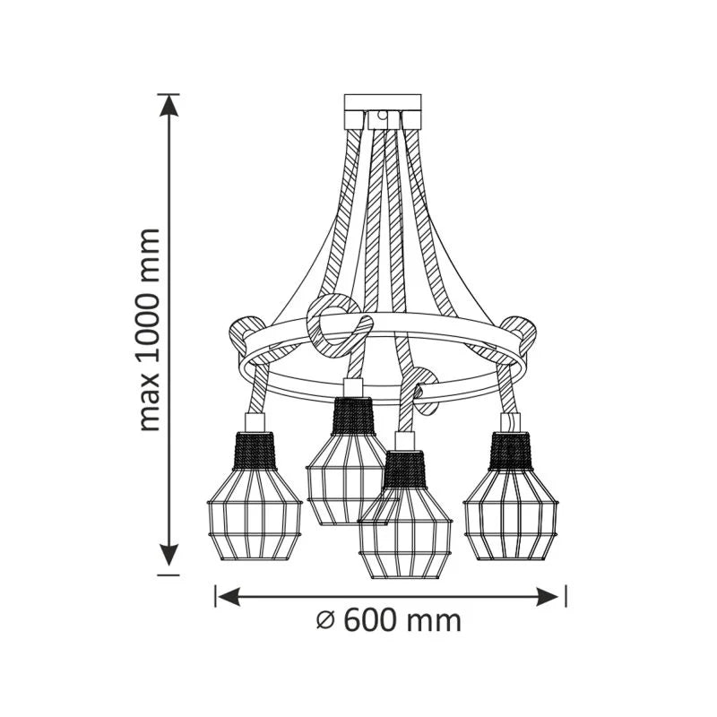 Lustra Alegra, 4 x E27, natural